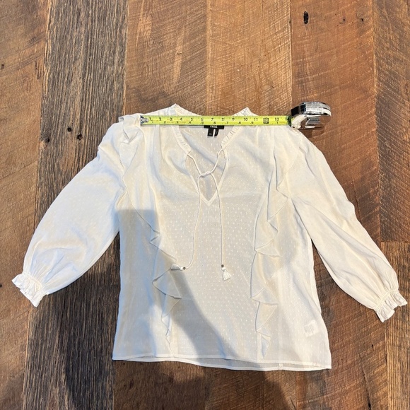 Paige Jeans Bo Ho white top with tassels, size XS - Picture 3 of 8